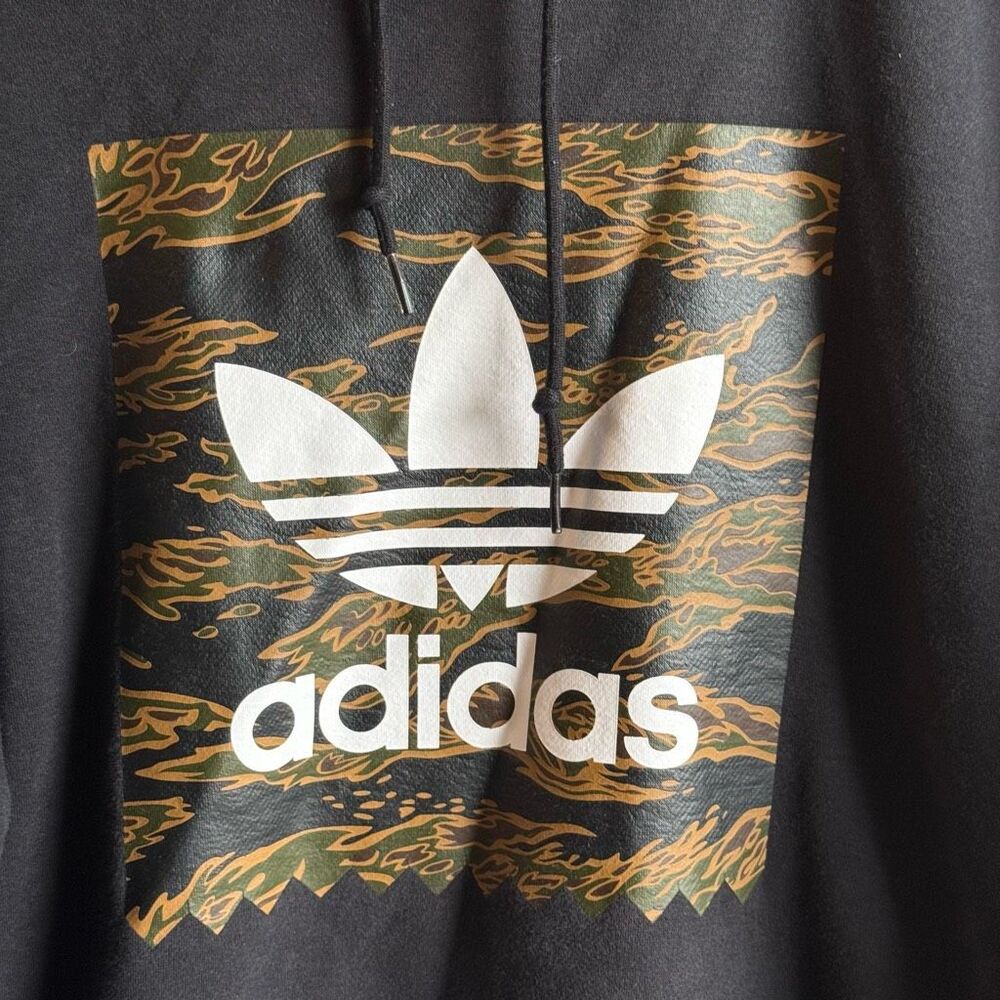 Adidas Mens Camo Trefoil Logo Hoodie Size M Skateboarding Graphic Pullover - Picture 4 of 15